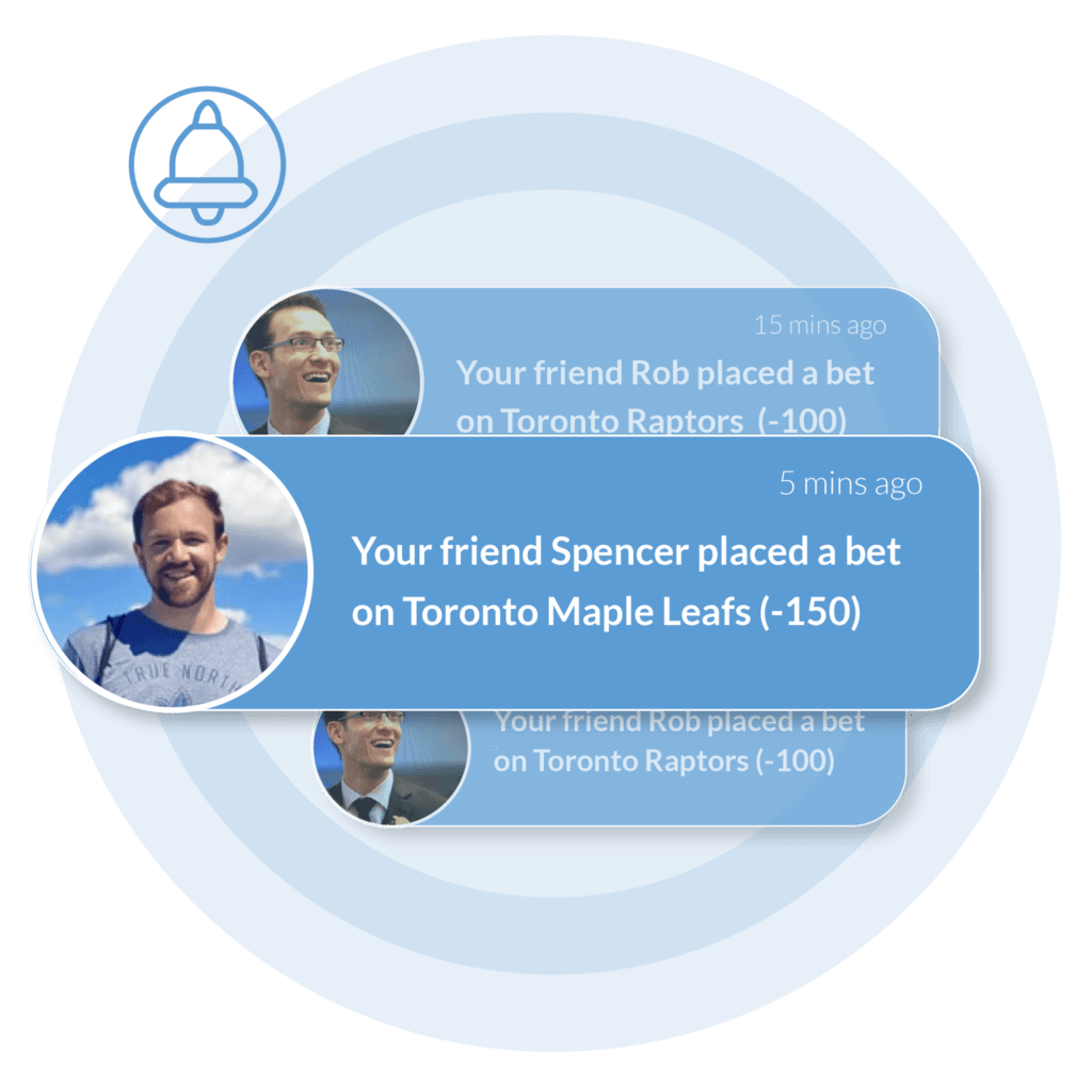 Follow your friends picks & get notifications whenever they place bets