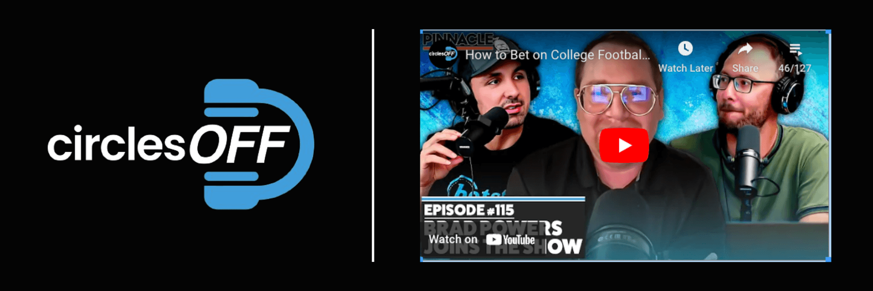 This article reviews Circles Off Episode 115 - How to Bet on College Football with Brad Power, and covers a wide range of topics related to professional sports betting, winning bettors, and the sports betting industry. Click in to learn more about the episode!