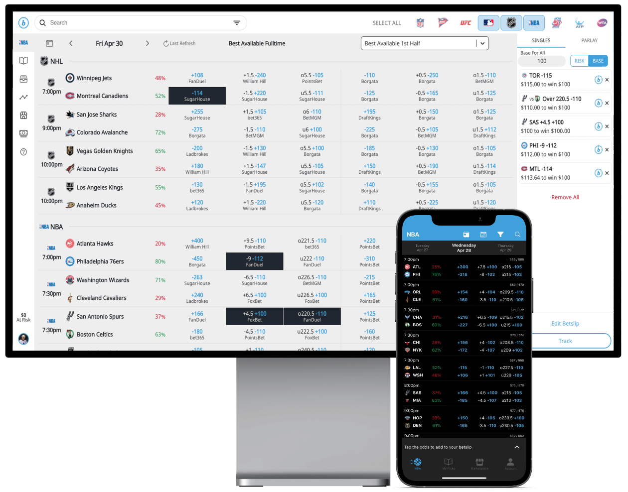 Betstamp SERA odds comparison app